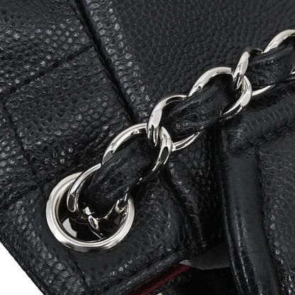 Chanel Black Caviar Skin Half Moon Flap Shoulder Bag