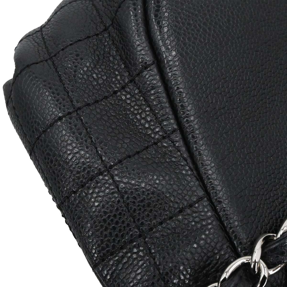 Chanel Black Caviar Skin Half Moon Flap Shoulder Bag
