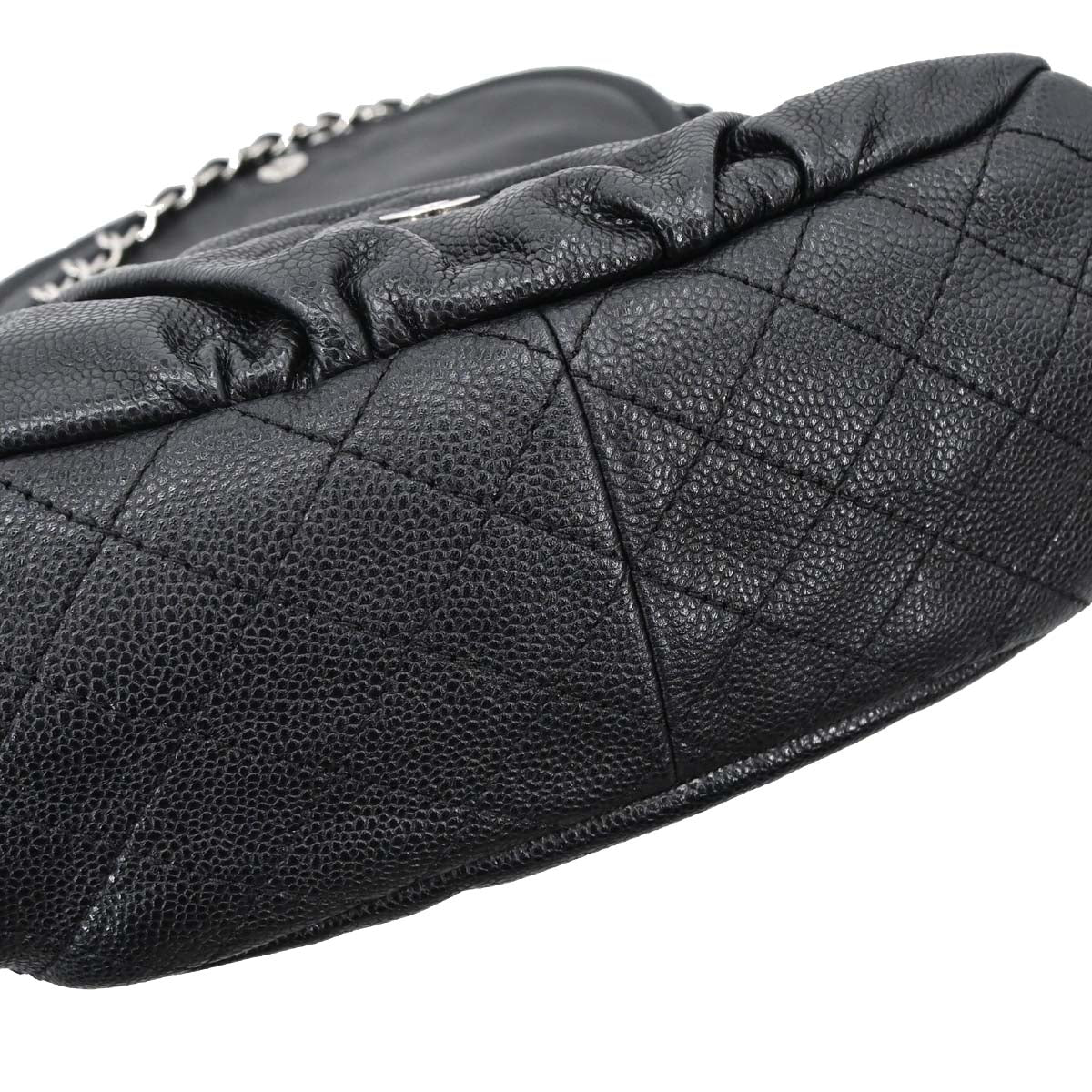 Chanel Black Caviar Skin Half Moon Flap Shoulder Bag