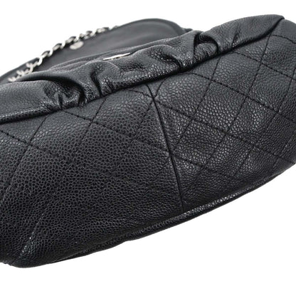 Chanel Black Caviar Skin Half Moon Flap Shoulder Bag