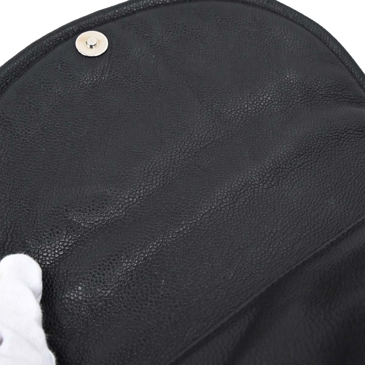 Chanel Black Caviar Skin Half Moon Flap Shoulder Bag
