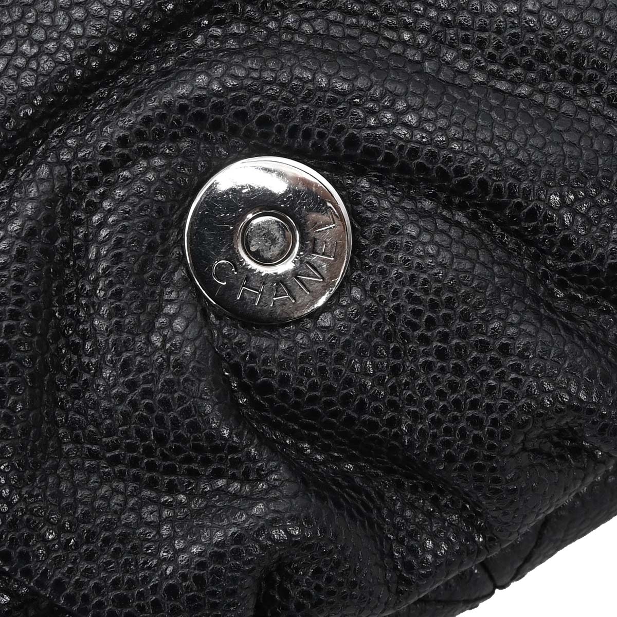Chanel Black Caviar Skin Half Moon Flap Shoulder Bag