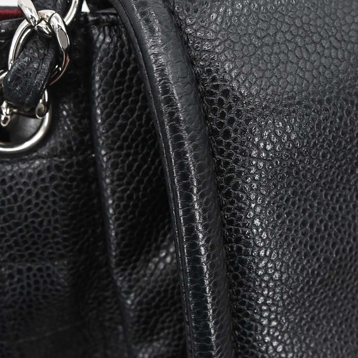 Chanel Black Caviar Skin Half Moon Flap Shoulder Bag