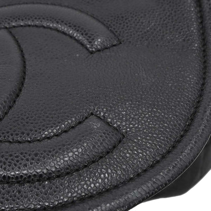 Chanel Black Caviar Skin Half Moon Flap Shoulder Bag