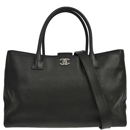 Chanel Black Calfskin Executive Cerf 2way Shoulder Tote Bag