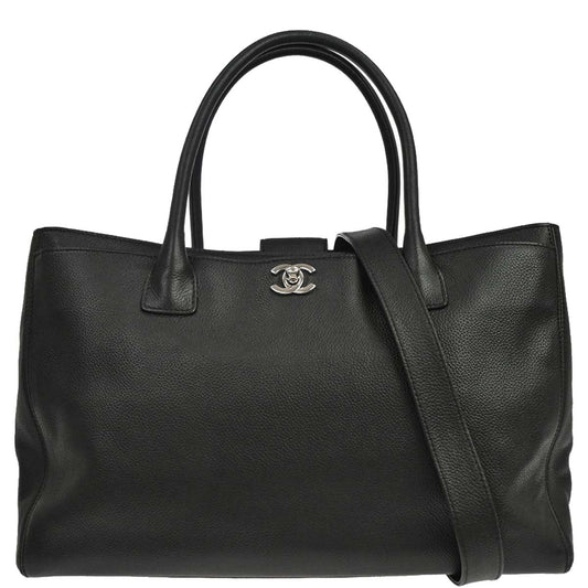Chanel Black Calfskin Executive Cerf 2way Shoulder Tote Bag