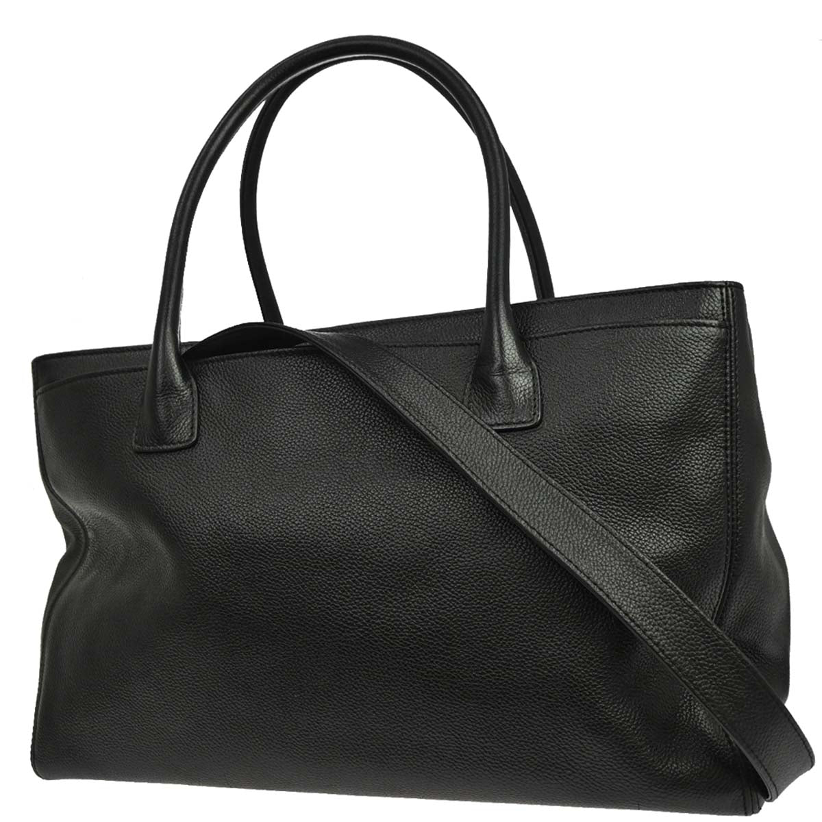 Chanel Black Calfskin Executive Cerf 2way Shoulder Tote Bag