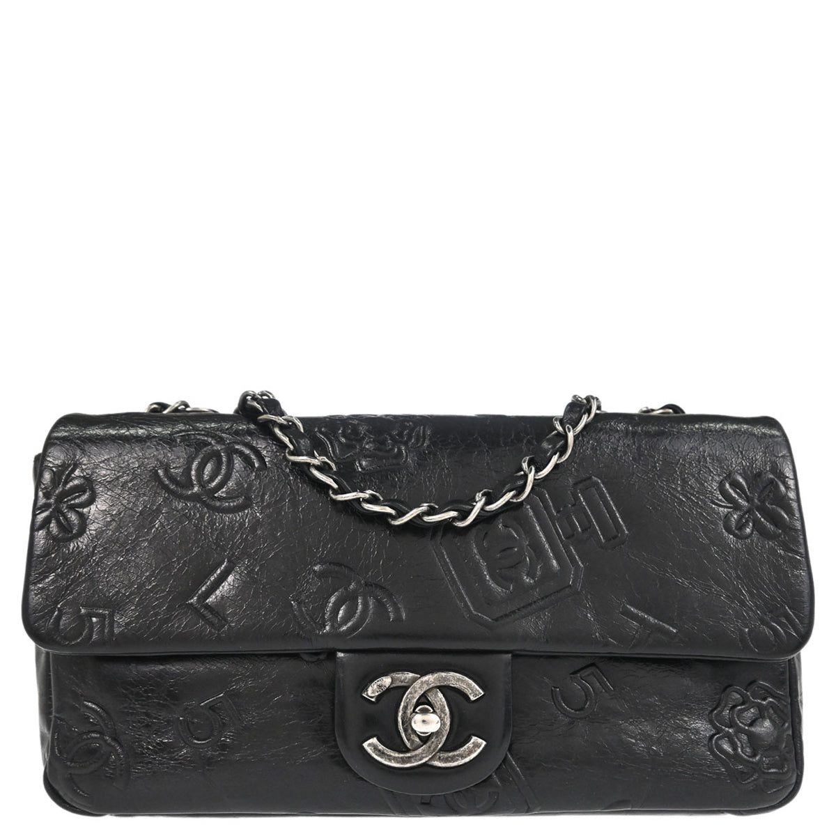 Chanel Black Calfskin Precious Symbols Shoulder Bag