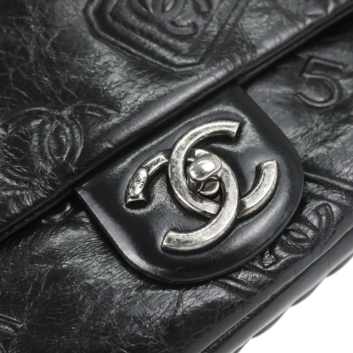 Chanel Black Calfskin Precious Symbols Shoulder Bag