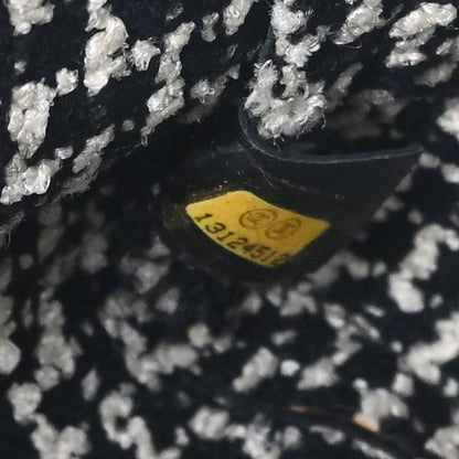 Chanel Black Leather Tweed Handbag