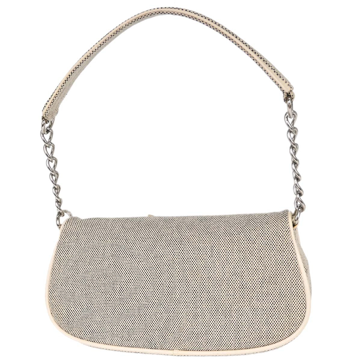 Chanel 2005-2006 Black White Canvas Camellia No.5 CC Handbag