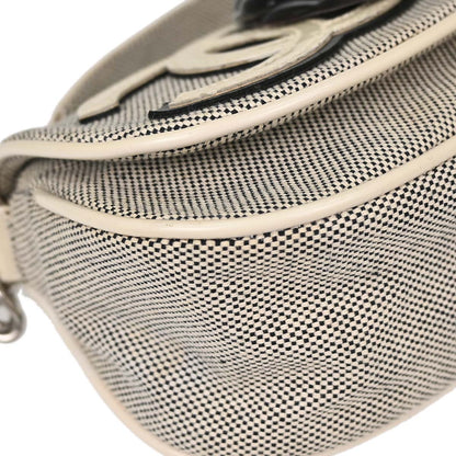 Chanel 2005-2006 Black White Canvas Camellia No.5 CC Handbag