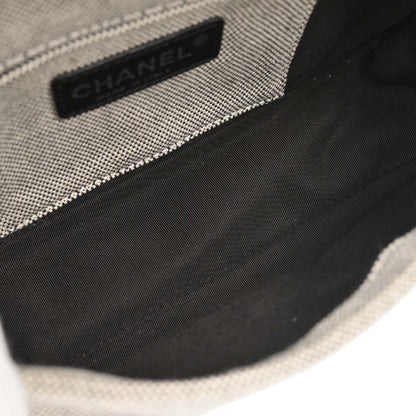 Chanel 2005-2006 Black White Canvas Camellia No.5 CC Handbag