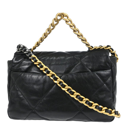 Chanel Black Lambskin Dix-neuf 19 Flap 2way Shoulder Handbag