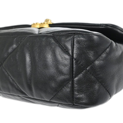 Chanel Black Lambskin Dix-neuf 19 Flap 2way Shoulder Handbag