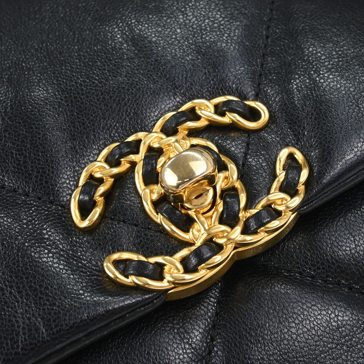 Chanel Black Lambskin Dix-neuf 19 Flap 2way Shoulder Handbag