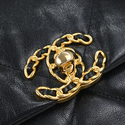 Chanel Black Lambskin Dix-neuf 19 Flap 2way Shoulder Handbag
