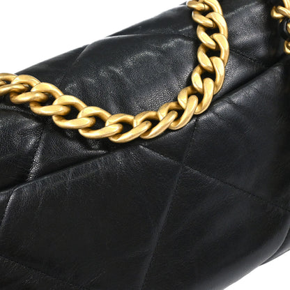 Chanel Black Lambskin Dix-neuf 19 Flap 2way Shoulder Handbag