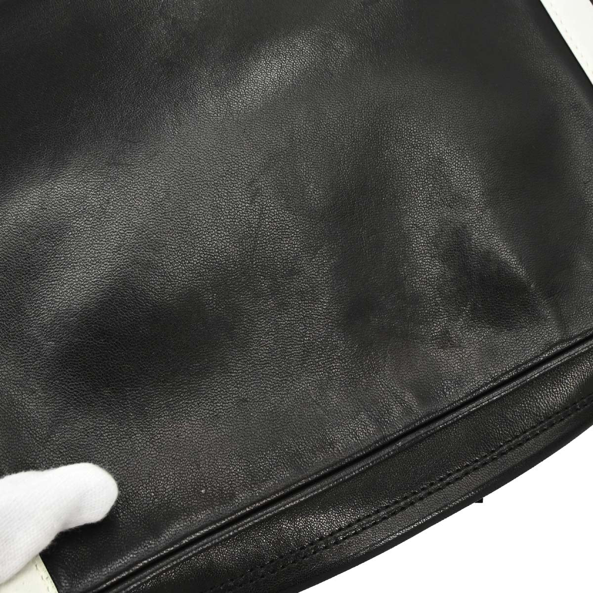 Chanel Black White Lambskin Camera Bag Small