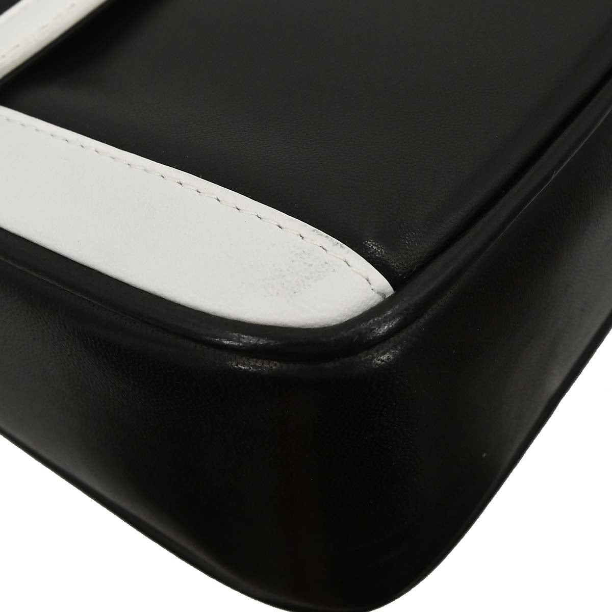 Chanel Black White Lambskin Camera Bag Small