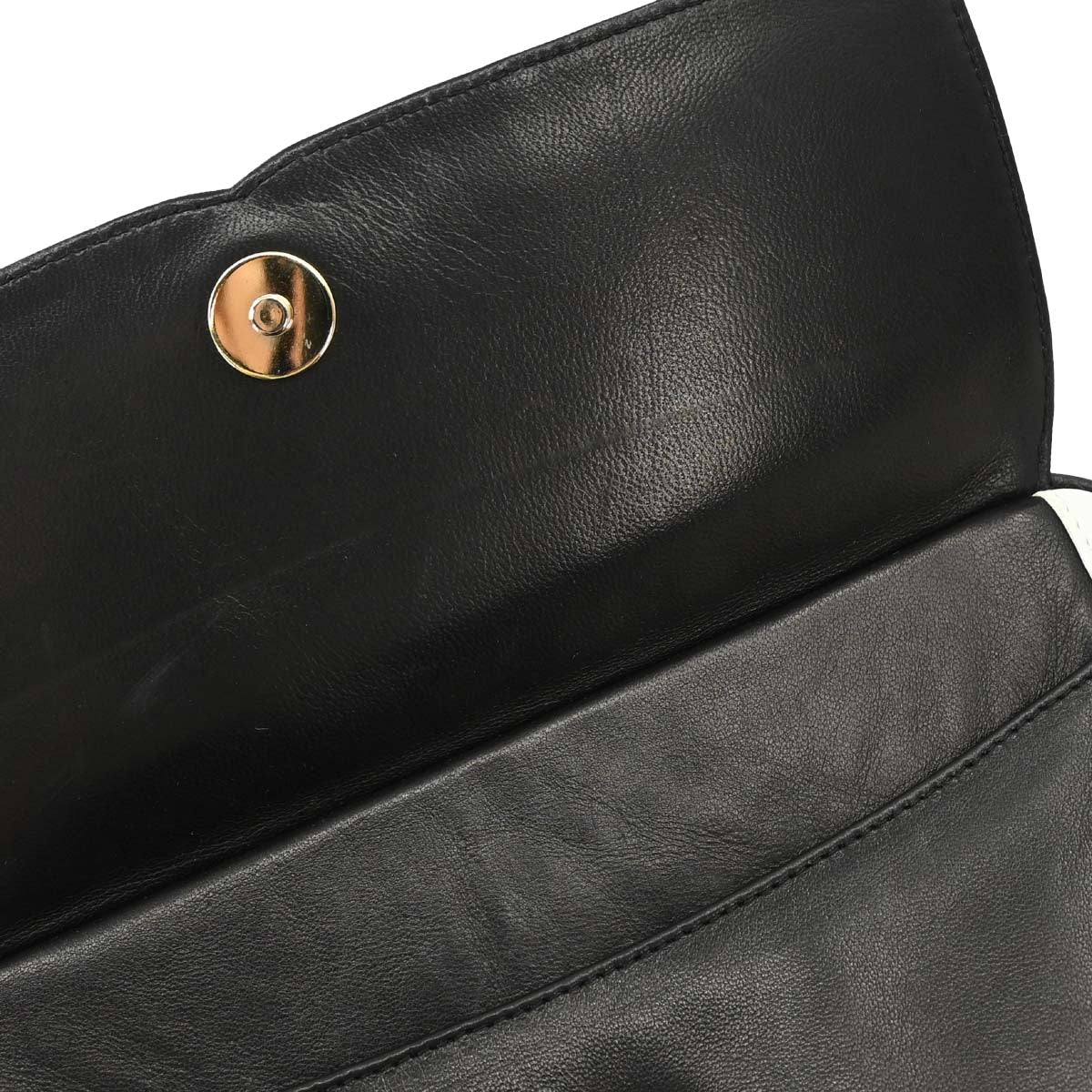 Chanel Black White Lambskin Camera Bag Small