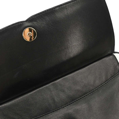 Chanel Black White Lambskin Camera Bag Small