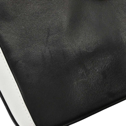 Chanel Black White Lambskin Camera Bag Small