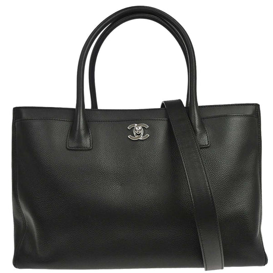 Chanel Black Calfskin Executive Cerf 2way Shoulder Tote Bag