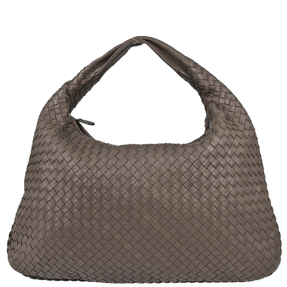Bottega Veneta Brown Lambskin Intrecciato Hobo Handbag
