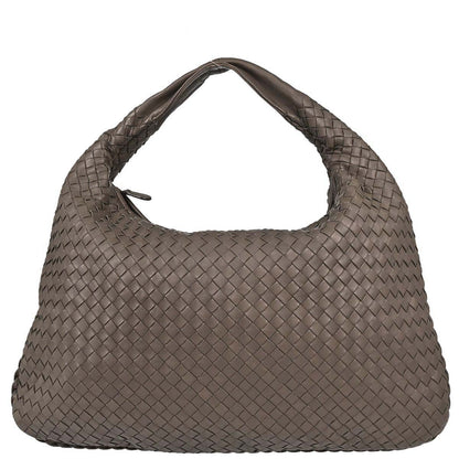 Bottega Veneta Brown Lambskin Intrecciato Hobo Handbag