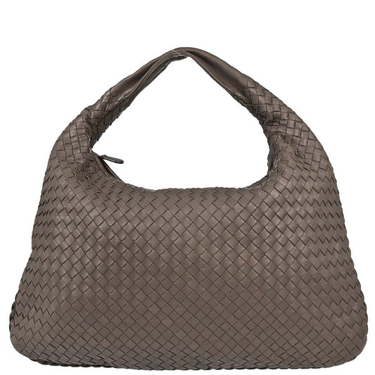 Bottega Veneta Brown Lambskin Intrecciato Hobo Handbag