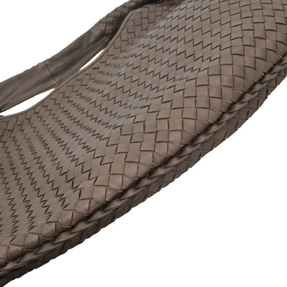 Bottega Veneta Brown Lambskin Intrecciato Hobo Handbag