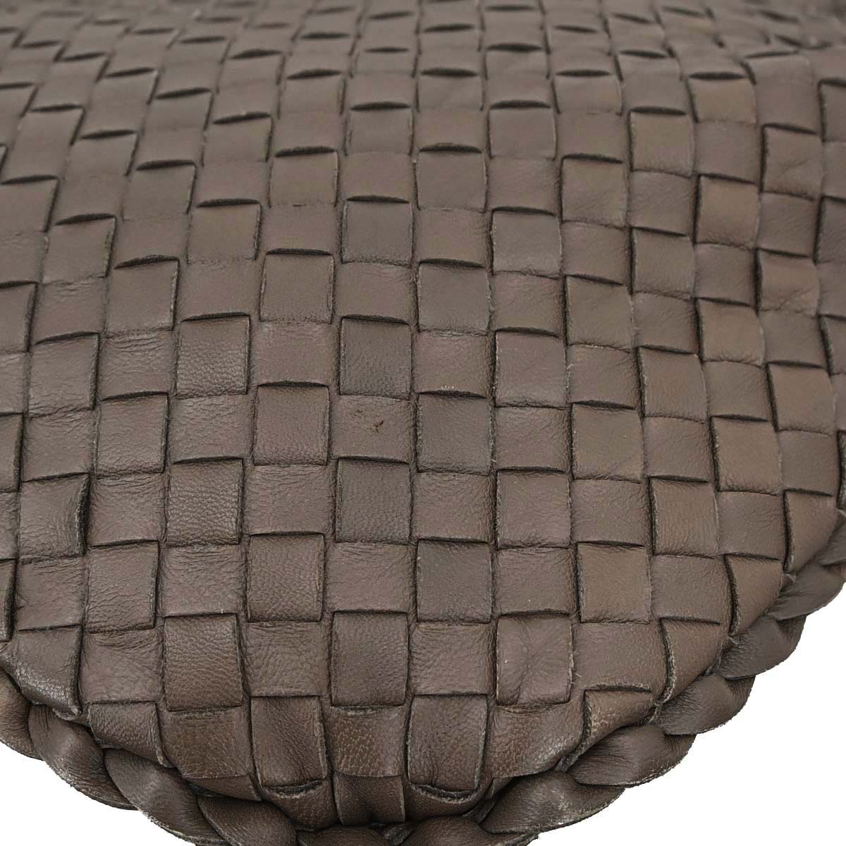 Bottega Veneta Brown Lambskin Intrecciato Hobo Handbag