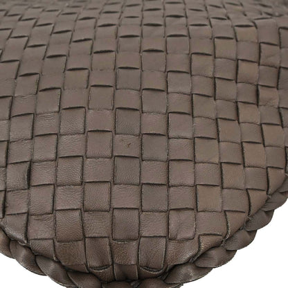 Bottega Veneta Brown Lambskin Intrecciato Hobo Handbag