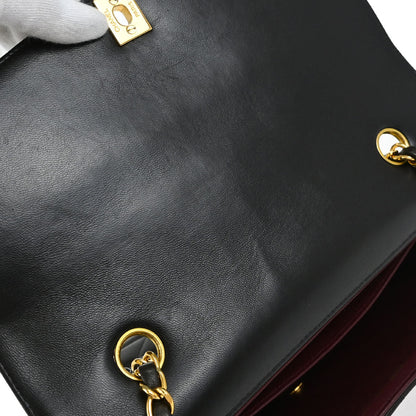 Chanel 1996-1997 Black Lambskin Medium Diana Shoulder Bag