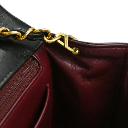 Chanel 1996-1997 Black Lambskin Medium Diana Shoulder Bag