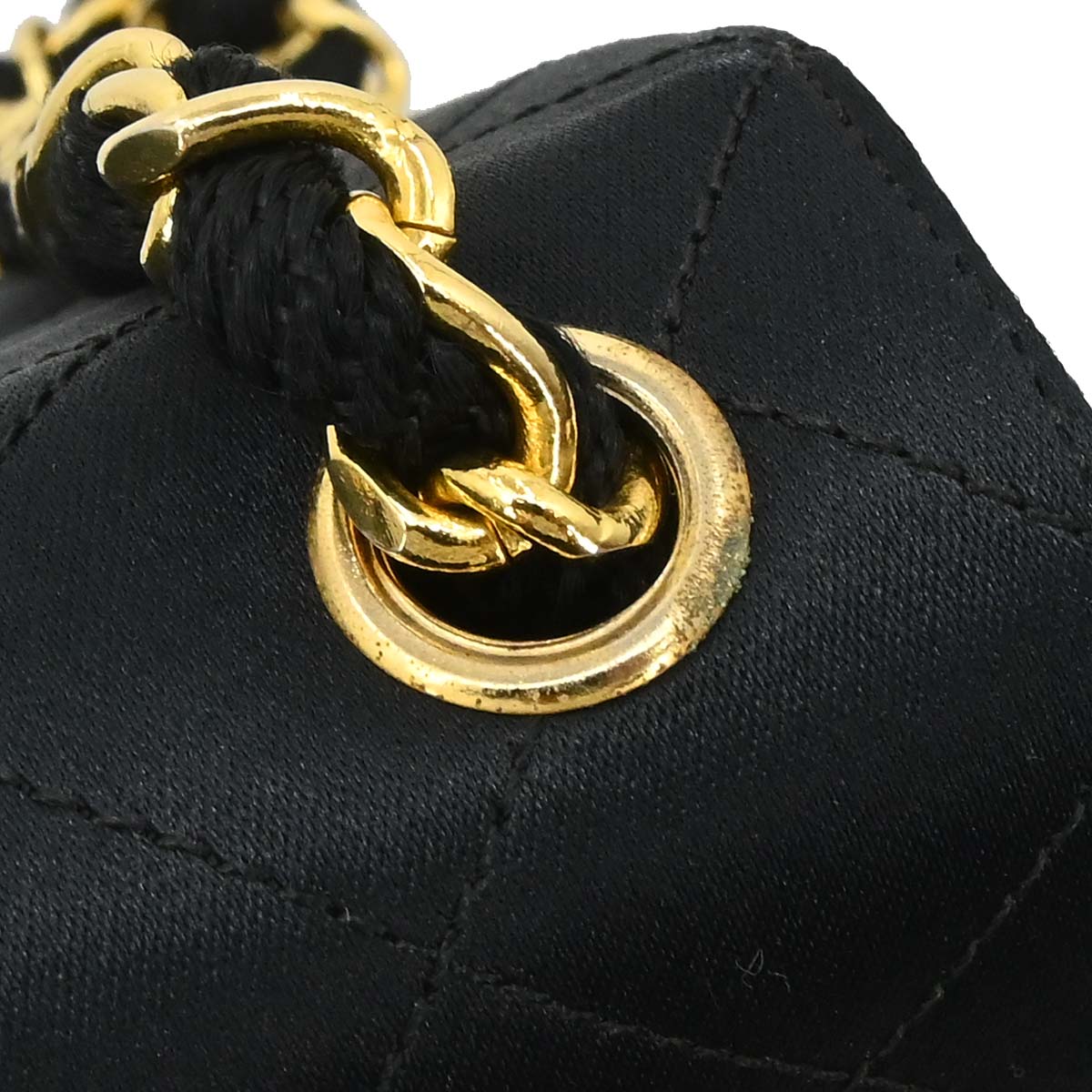 Chanel Black Satin Straight Flap Shoulder Bag