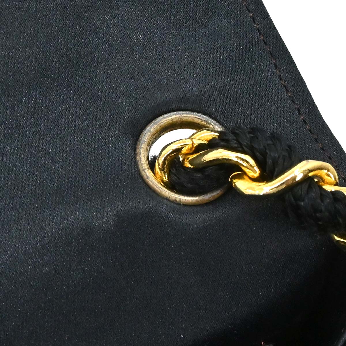Chanel Black Satin Straight Flap Shoulder Bag
