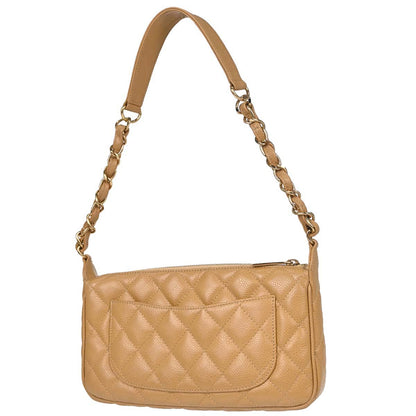 Chanel 2003-2004 Beige Caviar Skin Handbag