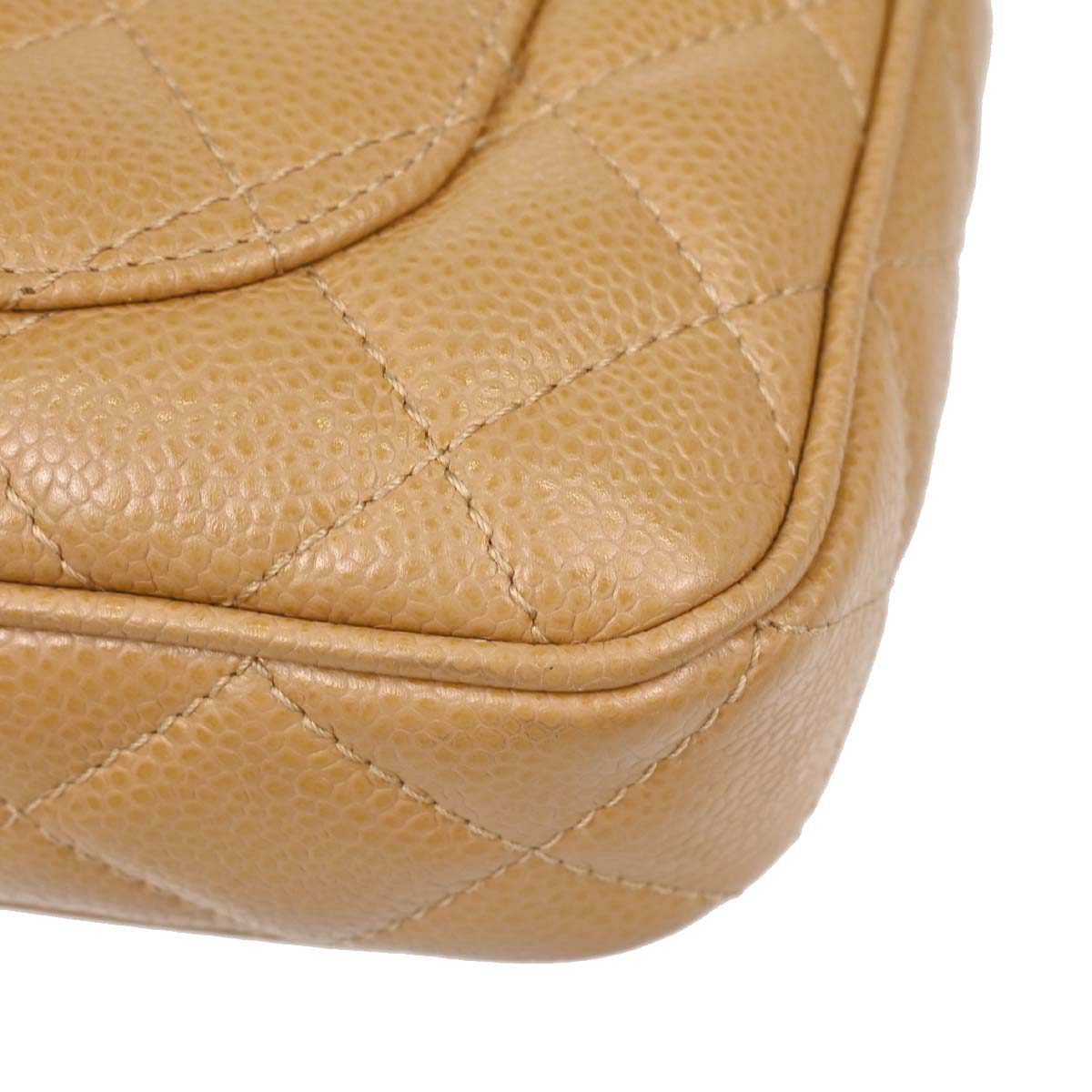 Chanel 2003-2004 Beige Caviar Skin Handbag