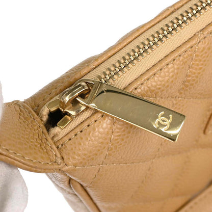 Chanel 2003-2004 Beige Caviar Skin Handbag