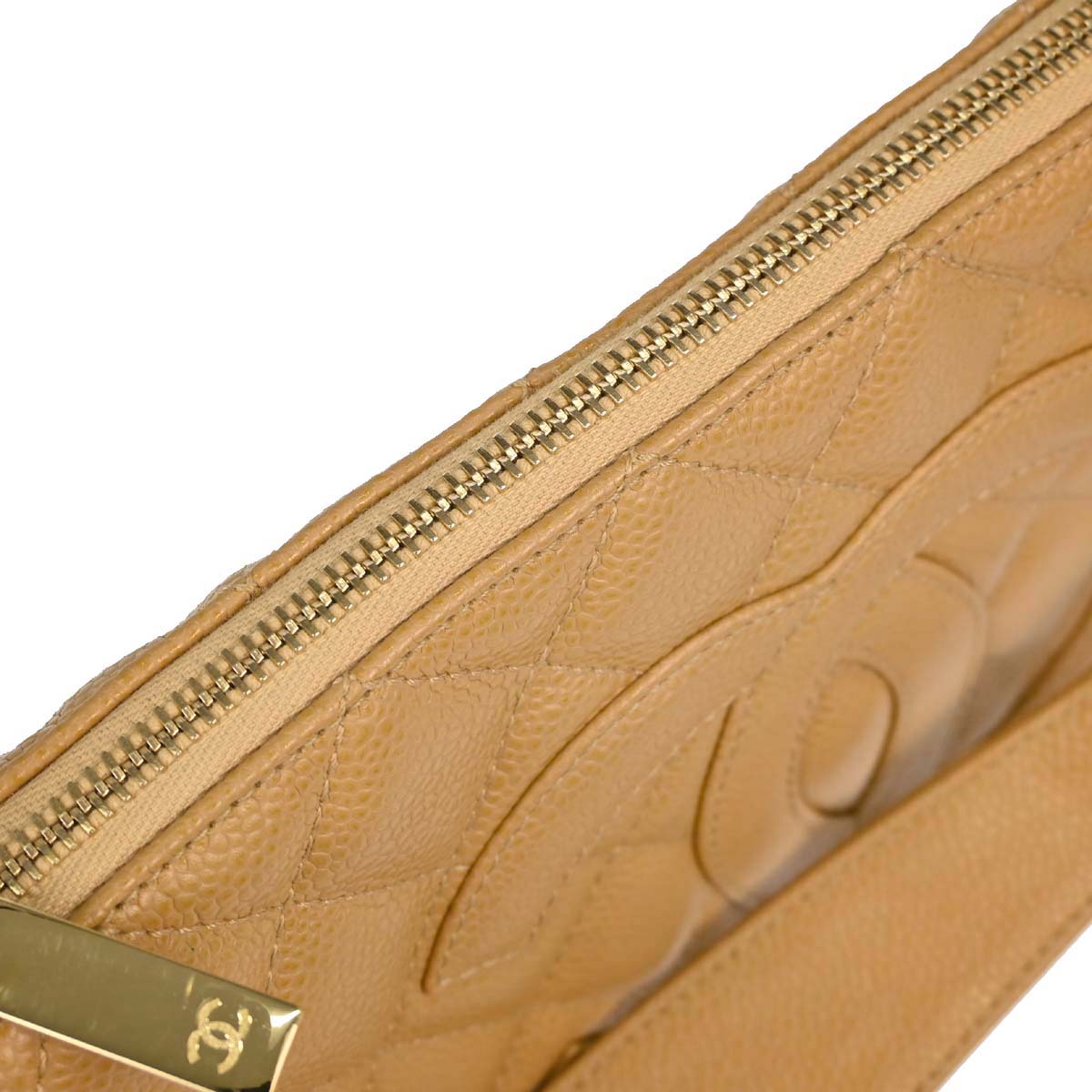 Chanel 2003-2004 Beige Caviar Skin Handbag
