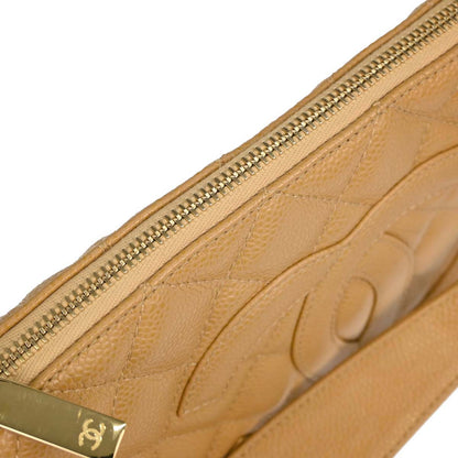 Chanel 2003-2004 Beige Caviar Skin Handbag