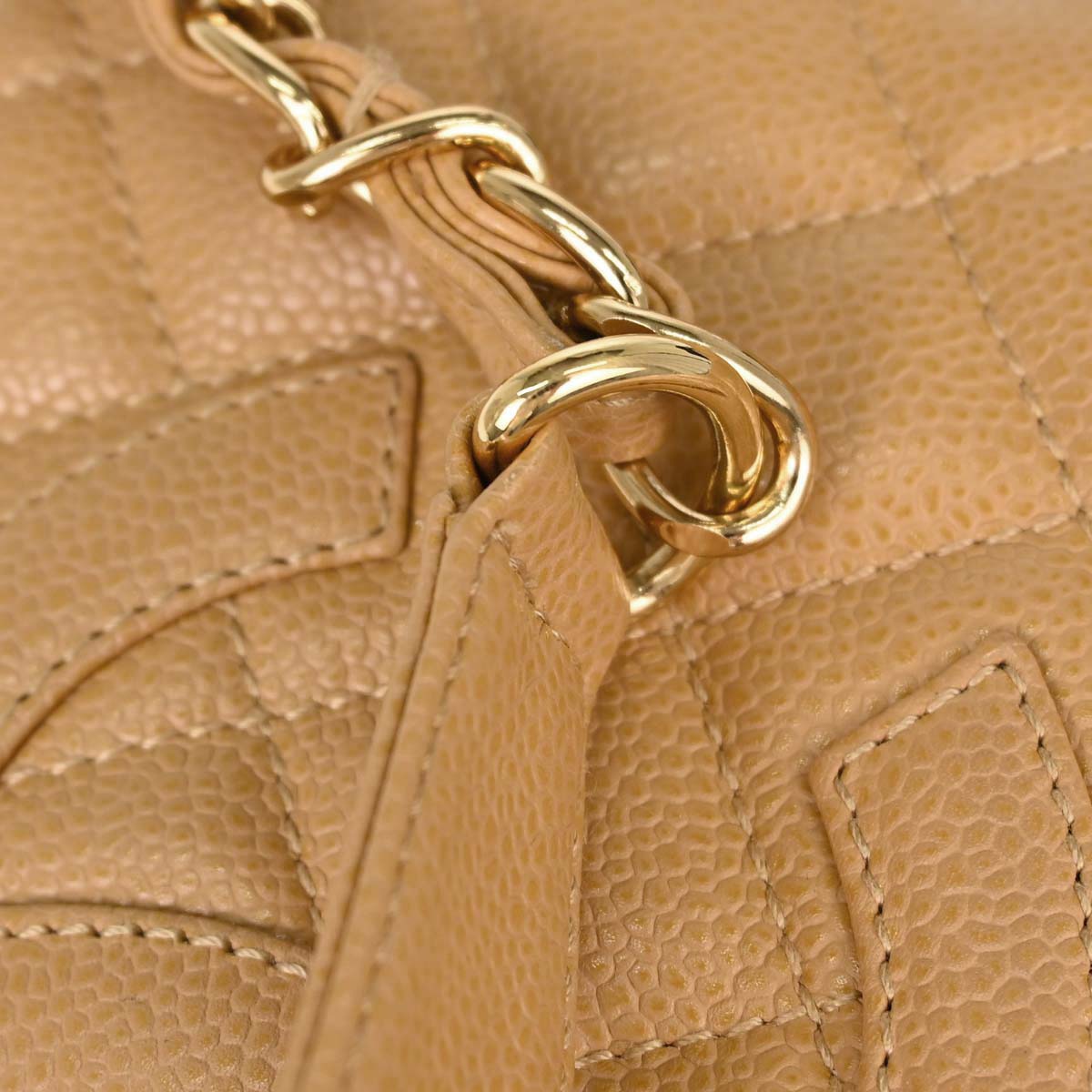 Chanel 2003-2004 Beige Caviar Skin Handbag