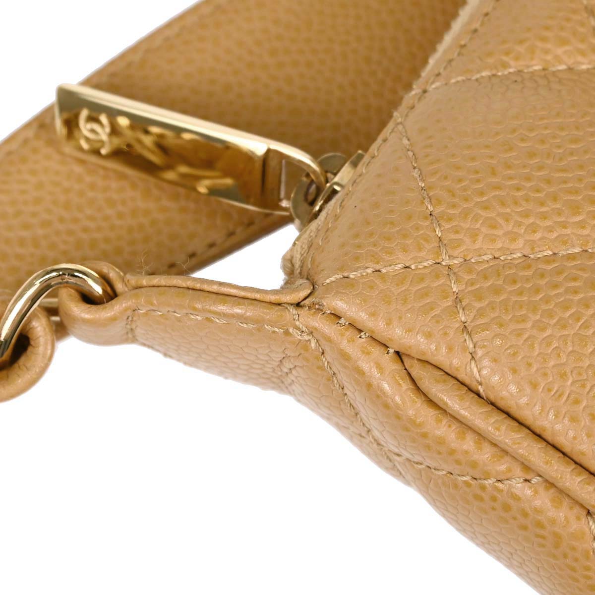 Chanel 2003-2004 Beige Caviar Skin Handbag