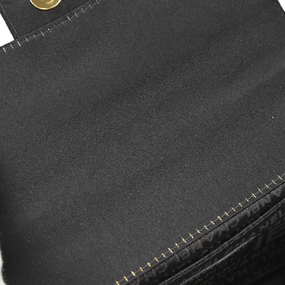 Chanel 2003-2004 Black Satin Camellia Choco Bar Shoulder Bag