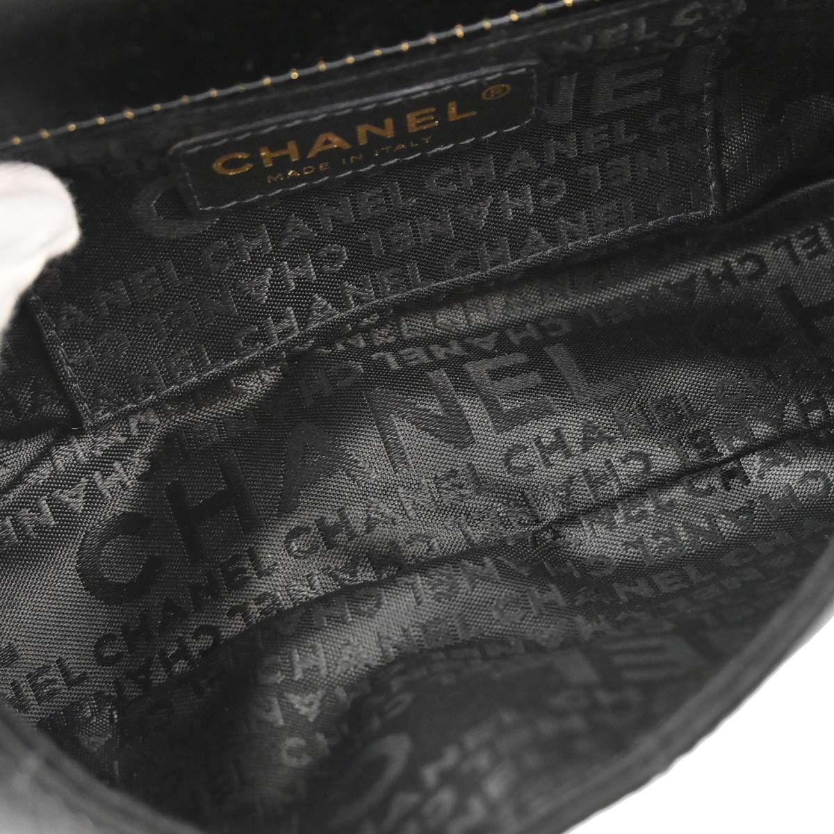 Chanel 2003-2004 Black Satin Camellia Choco Bar Shoulder Bag
