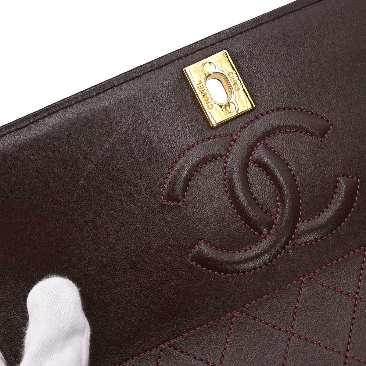 Chanel Brown Lambskin Straight Flap Shoulder Bag