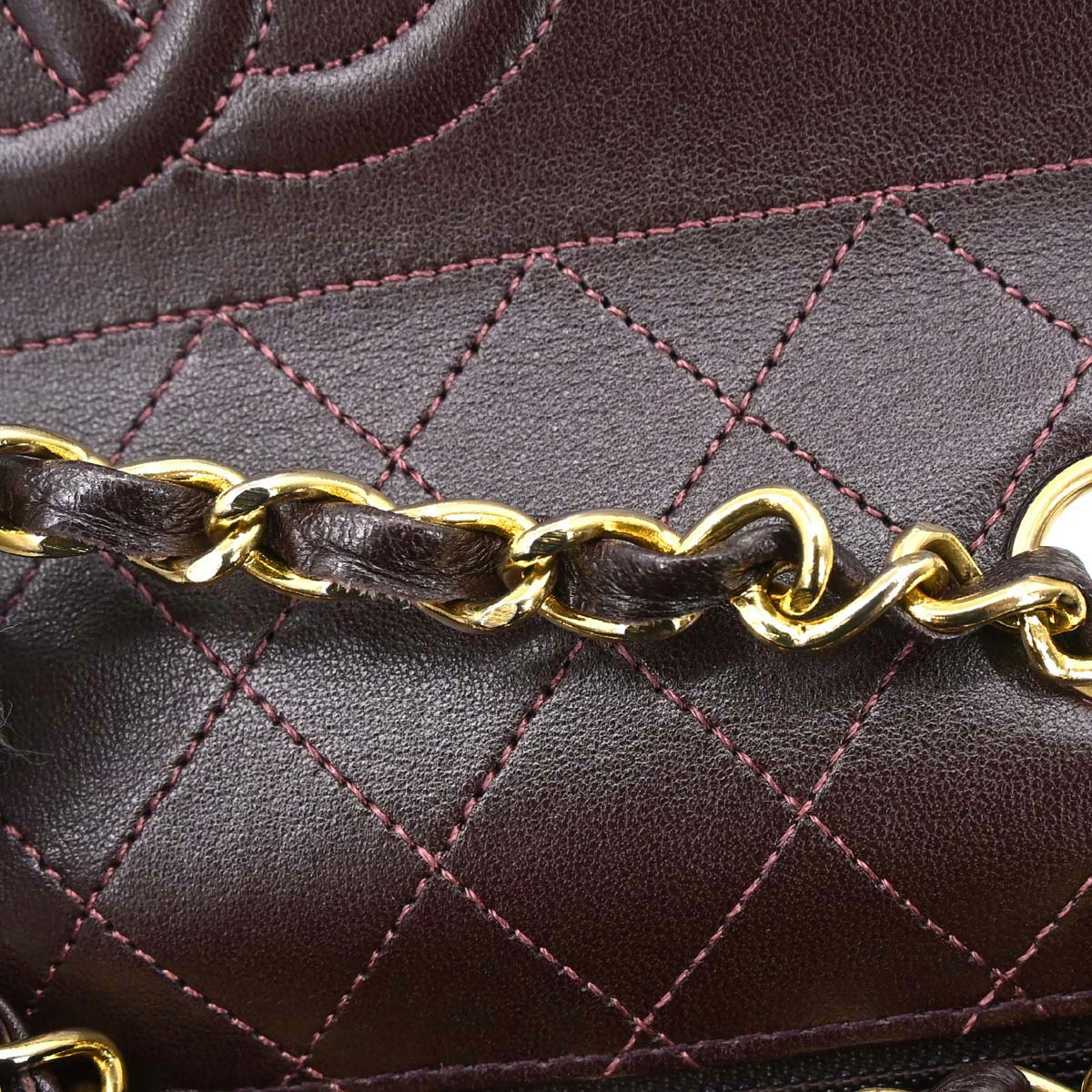 Chanel Brown Lambskin Straight Flap Shoulder Bag