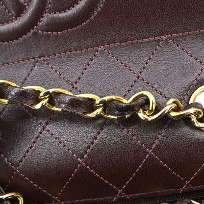 Chanel Brown Lambskin Straight Flap Shoulder Bag